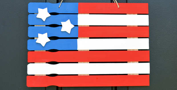 American Flag Paint Stick Decor