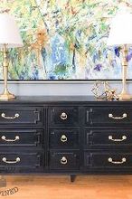 chic black painted dresser, painted furniture