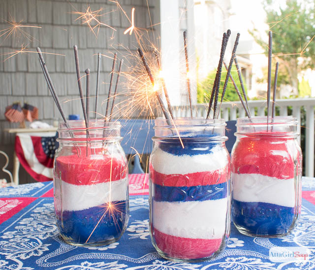 American Flag Mason Jar Decorations