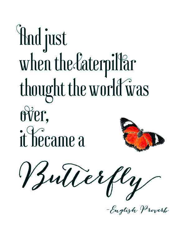 Butterfly quote print_White Tulip Studio