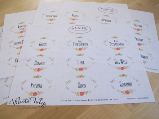 Printable Spice Labels from White Tulip Designs